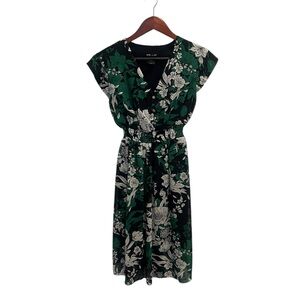 Kate and Lilly Floral Green and Black A-Line Dress Size 4